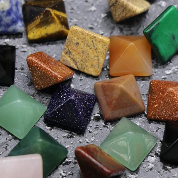 Colorful Pyramid-Shaped Natural Crystal Quartz