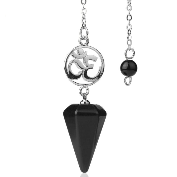 Gemstone Pendulum with OM Symbol